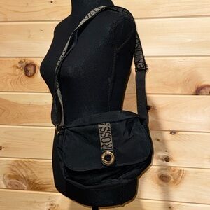Valentino Rossa Black Logo Shoulder Purse Crossbody Bag